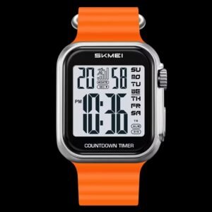 ساعة سكيمي رقمية سيليكون للسباحة لون برتقالي