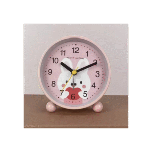 ساعة لون زهري معدن مع منبه واضاءه