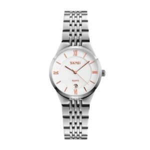 ساعة معدنية للرجال لون فضي من Skmei