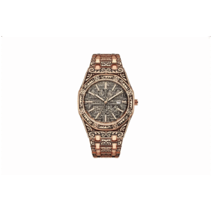 ساعة معدنية مزخرفة بآيات قرآنية للرجال لون ذهبي