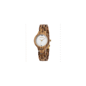 ساعة يد عقارب خشبي للنساء لون خشبي فاتح