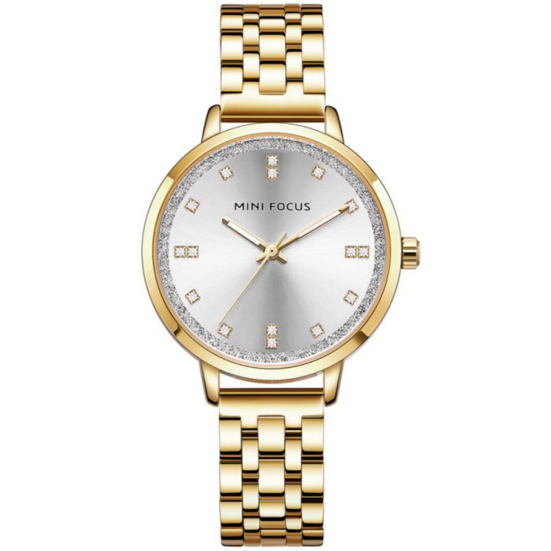 ساعة يد كوارتز ستانلس من MINI FOCUS للنساء لون ذهبي