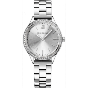 ساعة يد كوارتز ستانلس من MINI FOCUS للنساء لون فضي