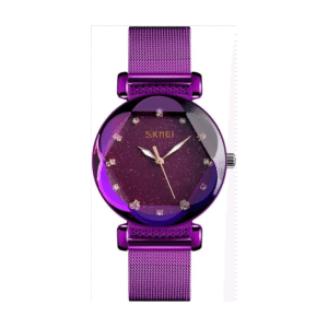 ساعة يد كوارتز ستانلس من skmei للنساء لون بنفسجي