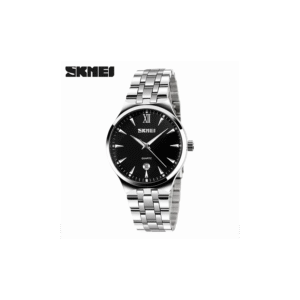 ساعة يد كوارتز ستانلس من skmei للنساء لون فضي