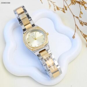 ساعة يد نسائية أنيقة لون ذهبي وفضي