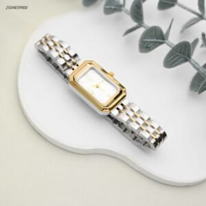 ساعة يد نسائية أنيقة لون فضي و ذهبي