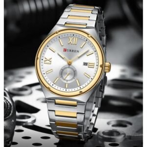 ساعه CURREN رجالي لون فضي