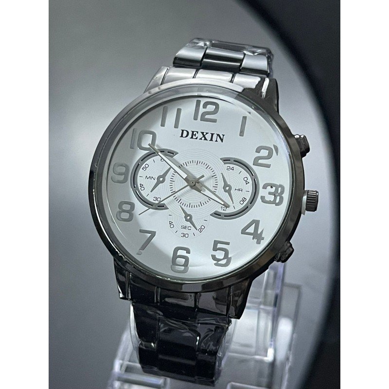 ساعه يد رجاليه دائري ستانلس ستيل  stainless steel من dexin