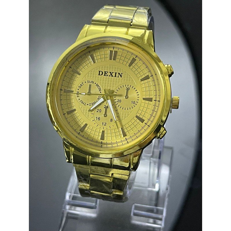 ساعه يد رجاليه دائري ستانلس ستيل  stainless steel من dexin