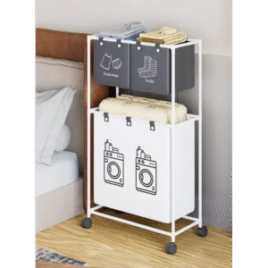 ستاند سلة غسيل قماش متين واطار معدني مطلي لا يصدأ