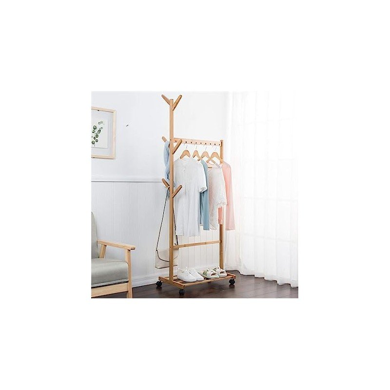 ستاند ملابس خشب عجال و علاقة 0708 -- 70 سم