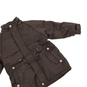 سترة للأطفال مبطنة مع طاقية لون أسود