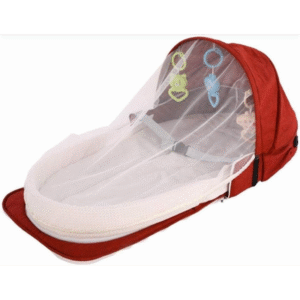 سرير للأطفال متنقل على شكل كوت لون خمري