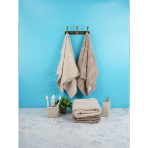 طقم بشاكير حمام 4 قطع بني و بيج ELLISON