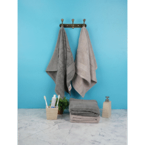 طقم بشاكير حمام 4 قطع سكني و سيلفر ELLISON