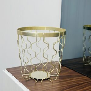 سلة مهملات معدنية قيلس 22*20سم لون ذهبي