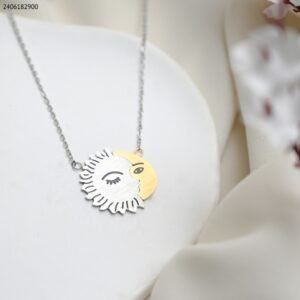 سلسال الشمس والقمر لون فضي وذهبي كفالة سنتين ضد تغير اللون