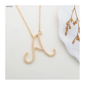 سلسال حرف A زركون لون ذهبي