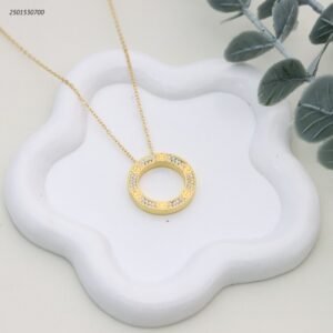 سلسال دائري ماركة مع زركون لون ذهبي