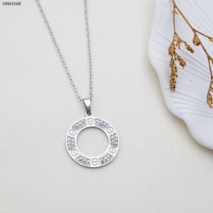 سلسال دائري مع زركون لون فضي