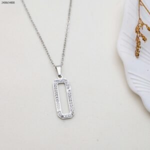 سلسال دبوس زركون لون فضي