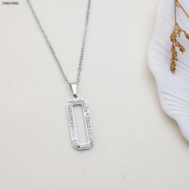 سلسال دبوس زركون لون فضي