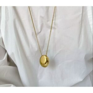 سلسال ذهبي بتصميم بيضاوي