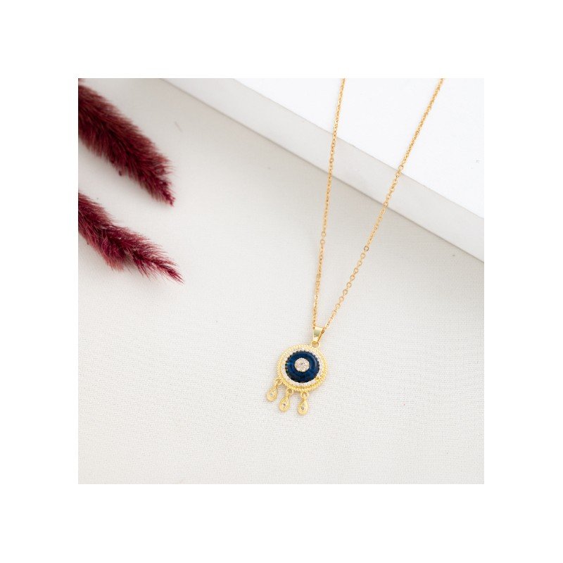سلسال ذهبي بتصميم عين زرقاء
