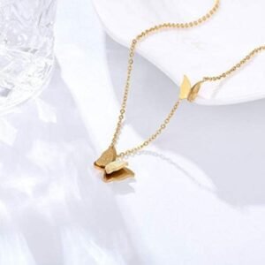 سلسال ذهبي بتصميم فراشات