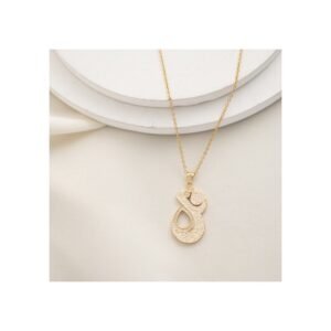 سلسال ذهبي بتصميم قل لون أبيض