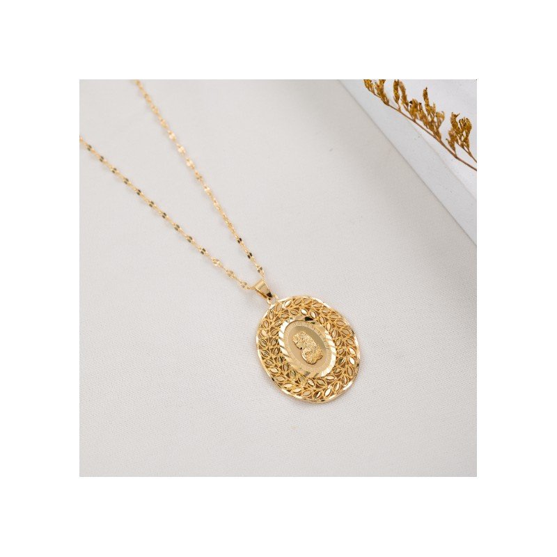 سلسال ذهبي بلدي بتصميم اونصة بإطار سبلة