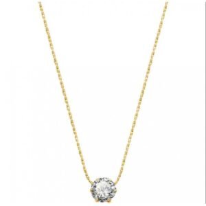 سلسال رفيع مع حجر زركون أبيض ناعم