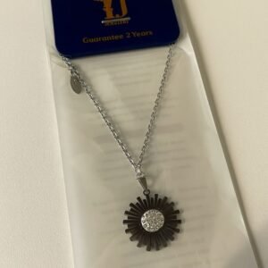 سلسال زركون شعاع مع دائرة زركون لون فضي