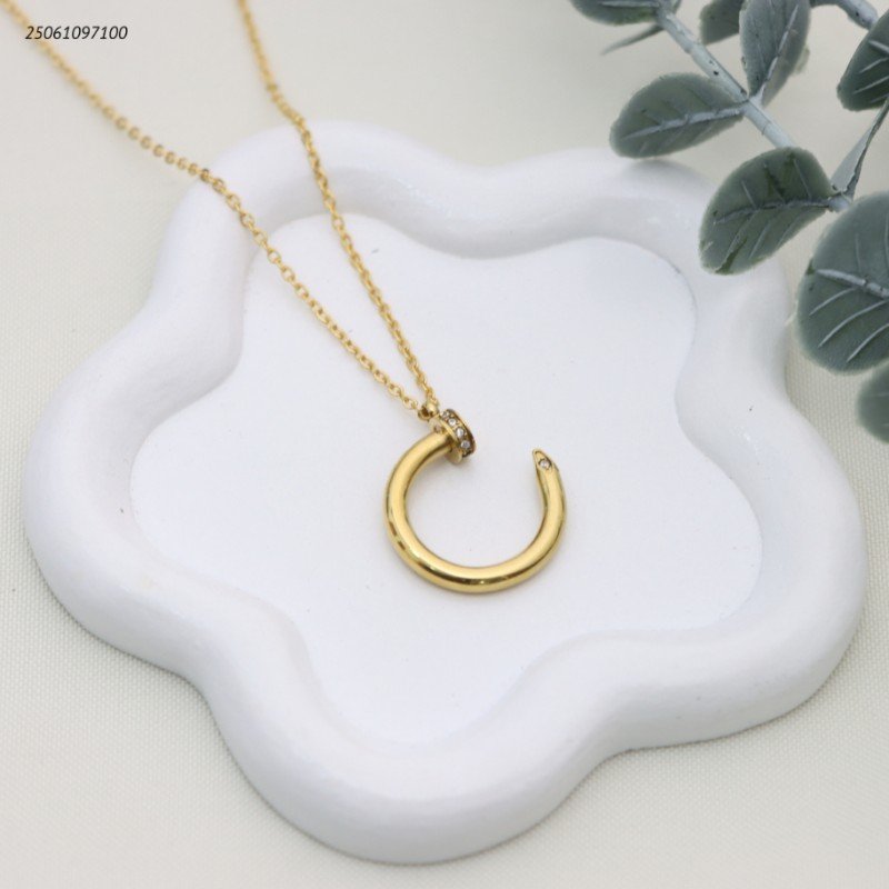 سلسال شكل مسمار دائري لون ذهبي