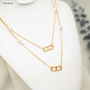 سلسال طبقتين مع لولو لون ذهبي