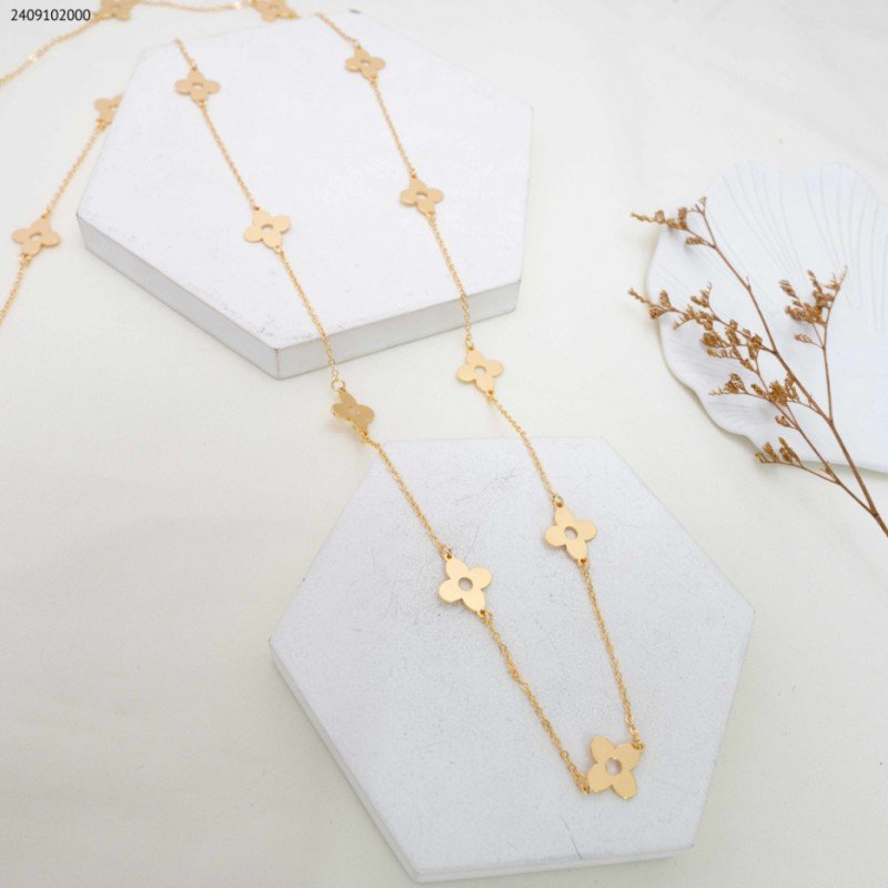 سلسال طويل - ماركة طبقتين لون ذهبي