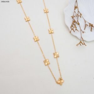 سلسال طويل وردة لون ذهبي