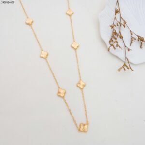 سلسال طويل وردة لون ذهبي