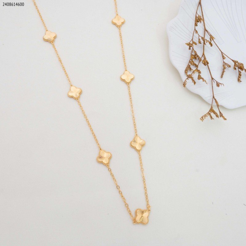 سلسال طويل وردة لون ذهبي