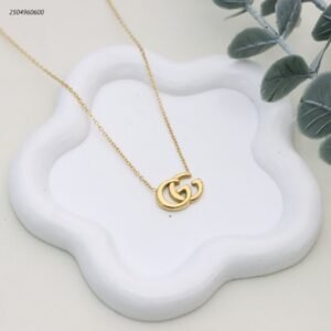 سلسال ماركة+حروف GGمتداخلة لون ذهبي