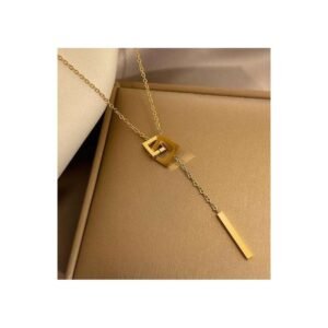 سلسال ناعم ذهبي بتصميم مربع