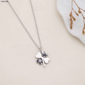 سلسال وردة برسيم حفر نجوم لون فضي كفالة سنتين ضد تغير اللون