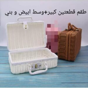 شنتة تنزه قطعتين ابيض وبني