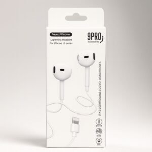 سماعة 9Pro بصوت محيطي Bass بمنفذ Type-C – أبيض