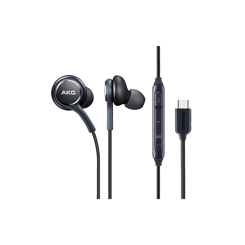 سماعات اذن سلكية سامسونج تايب سي مع وصة ايه كي جي لون أسود-Samsung AKG IG955 S8 Earpods with Remote and Mic