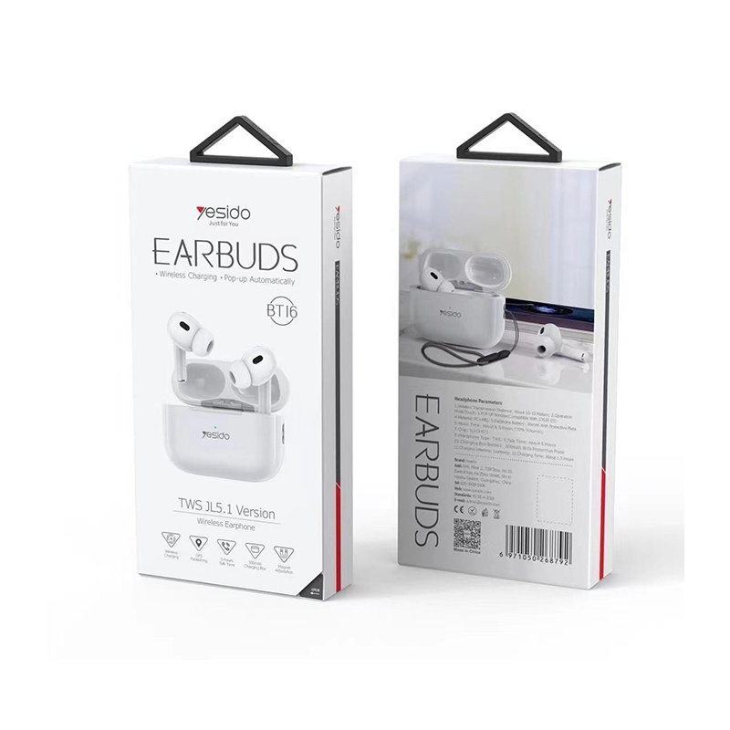 سماعات اذن لاسلكية من يسيدو لون أبيض - Yesido BT16 Wireless Bluetooth Earbuds
