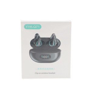 سماعة بلوتوث Q71 لون أسود تعمل باللمس مع شاشة خارجية