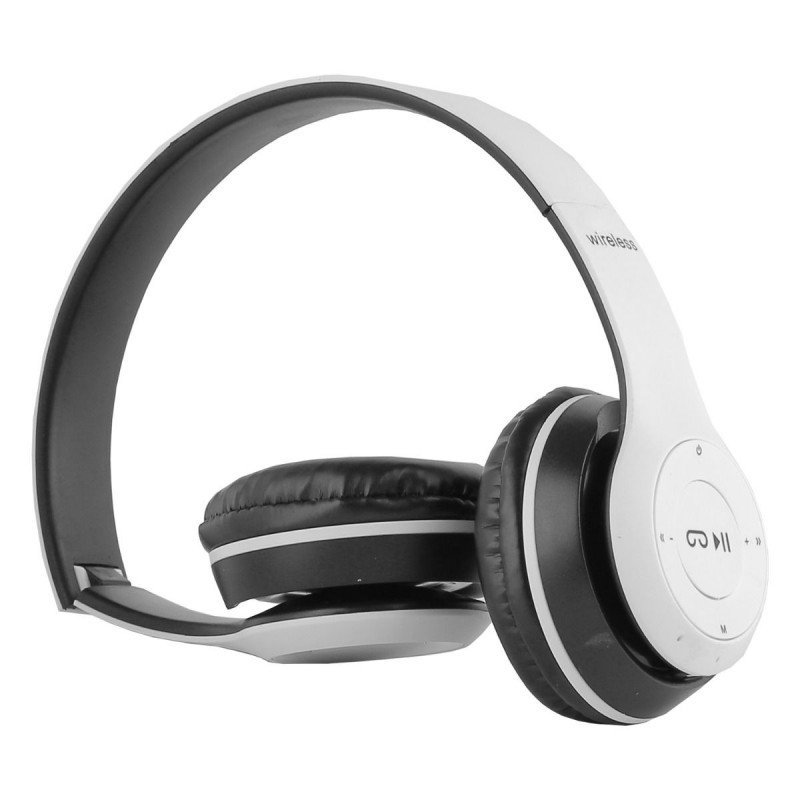 سماعة الراس P-47 ستيريو اللاسلكي، مقاس 3.5 ملم تعمل بتقنية البلوتوث- لون أسود/ أبيض - Image 4