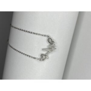 سنسال فضة نبض مع قلبين عيار925